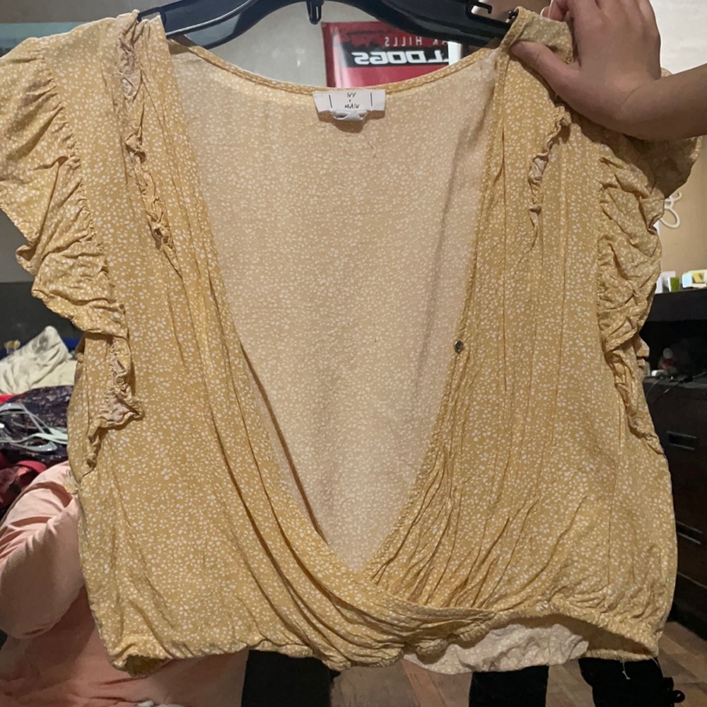 Yellow flower Crop Top